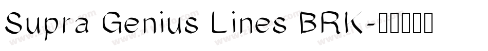 Supra Genius Lines BRK字体转换